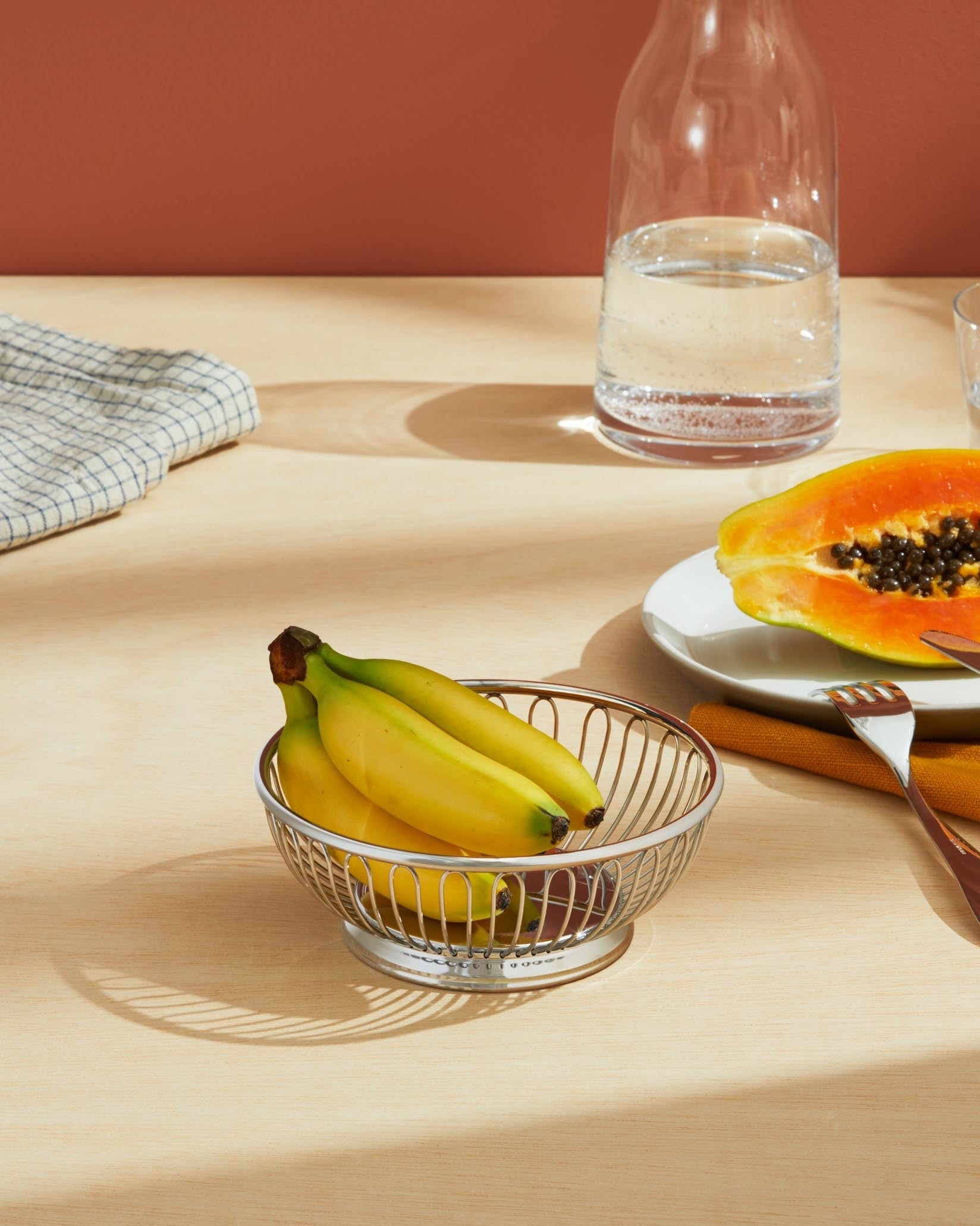 Hedelmäkori matala, ruostumaton teräs