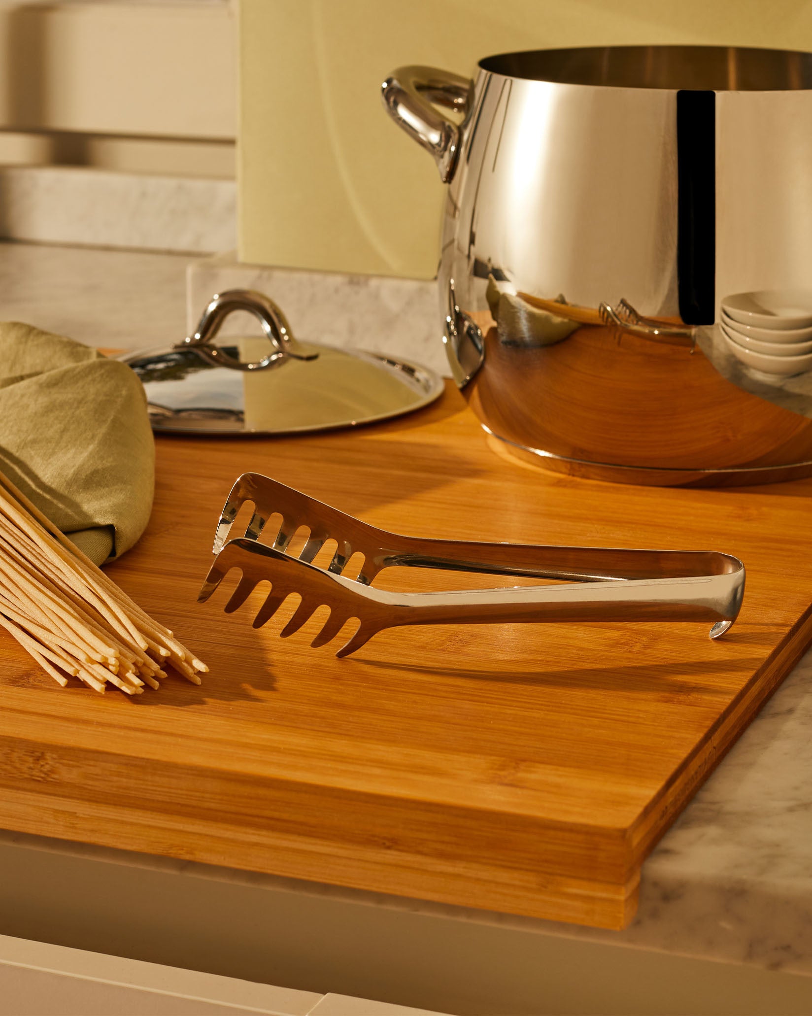 Spagettipihdit, ruostumaton teräs