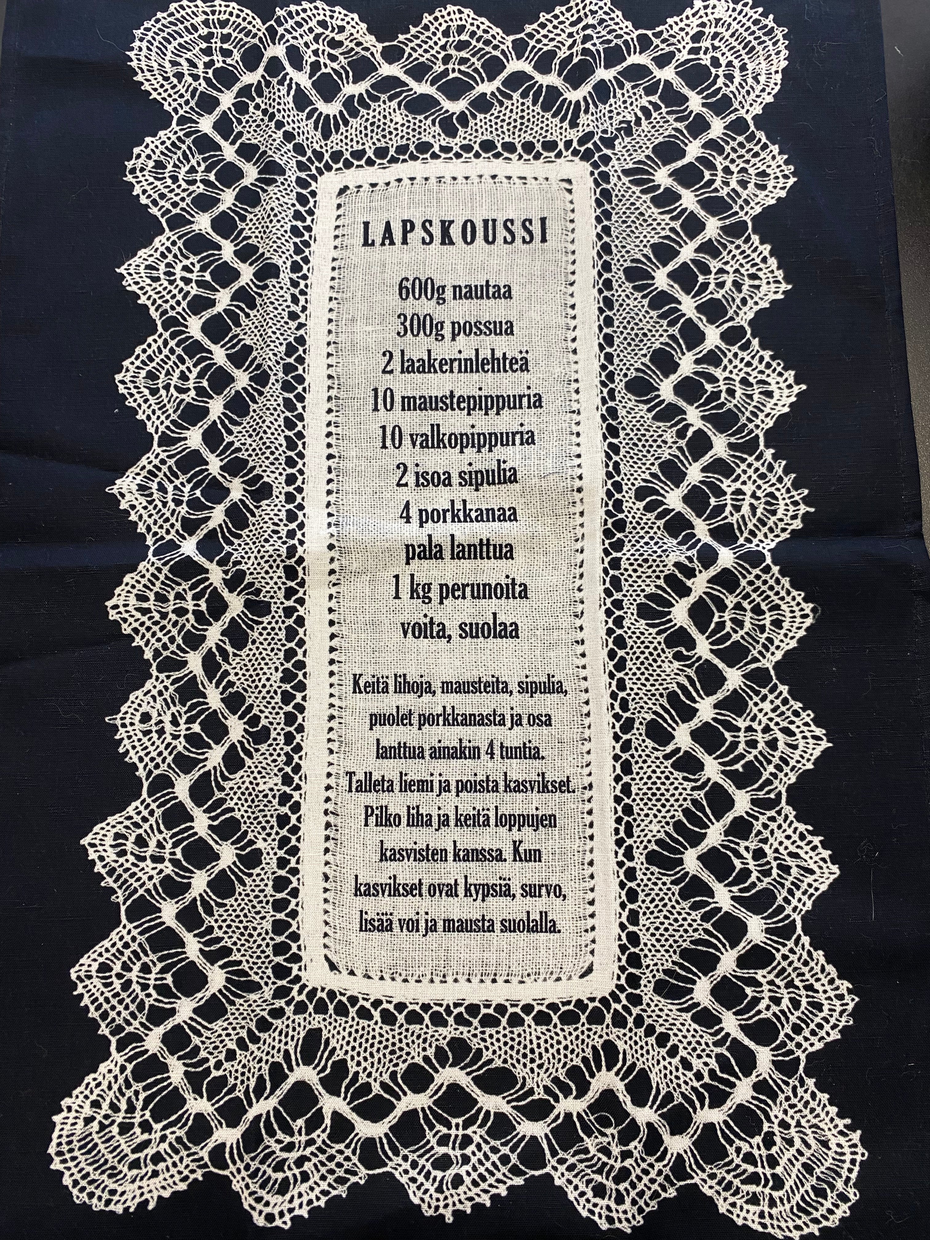 Rauman murteen / reseptien keittiöpyyhkeet