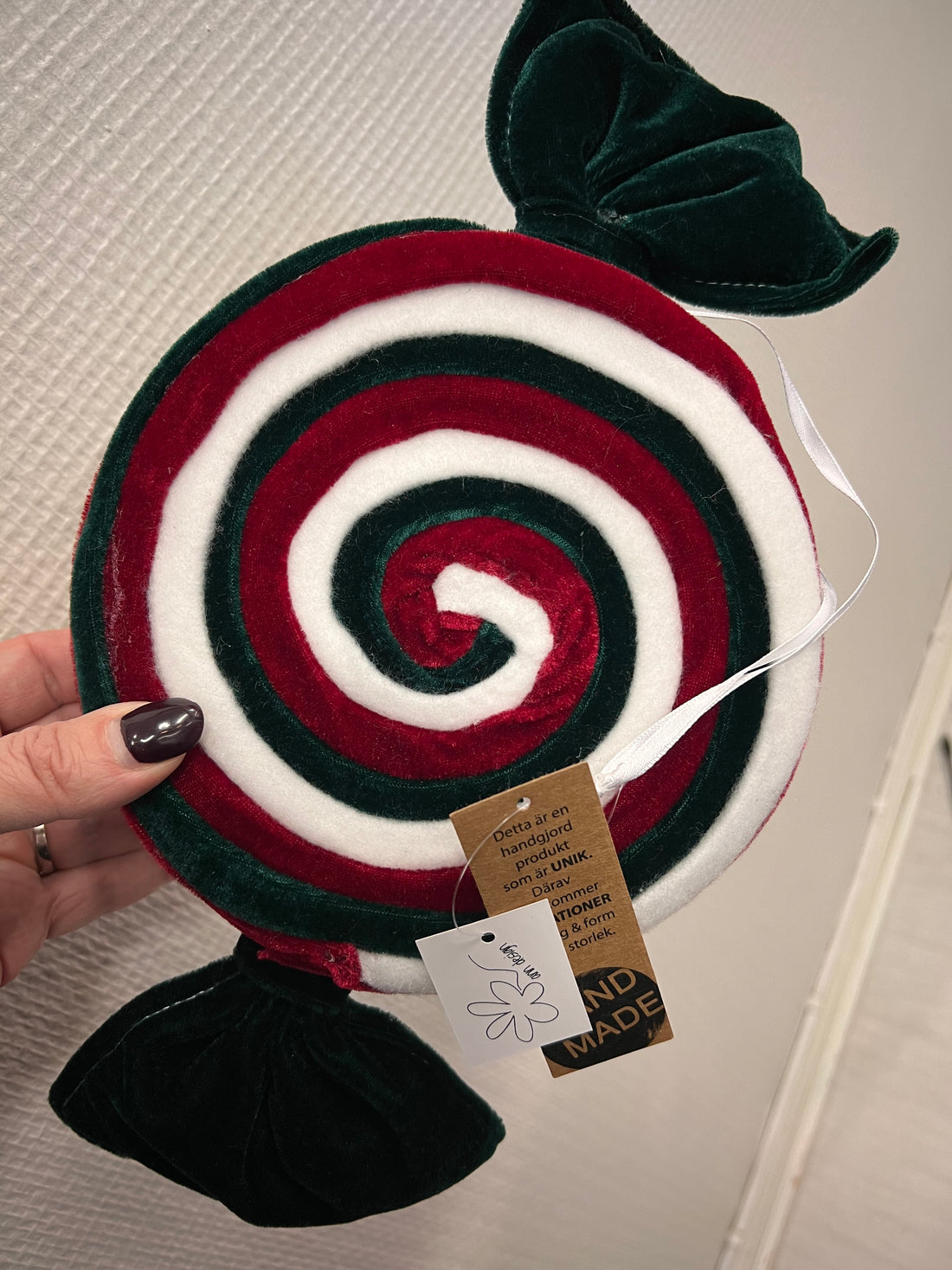 Samettinen karamelli koriste, 37 cm