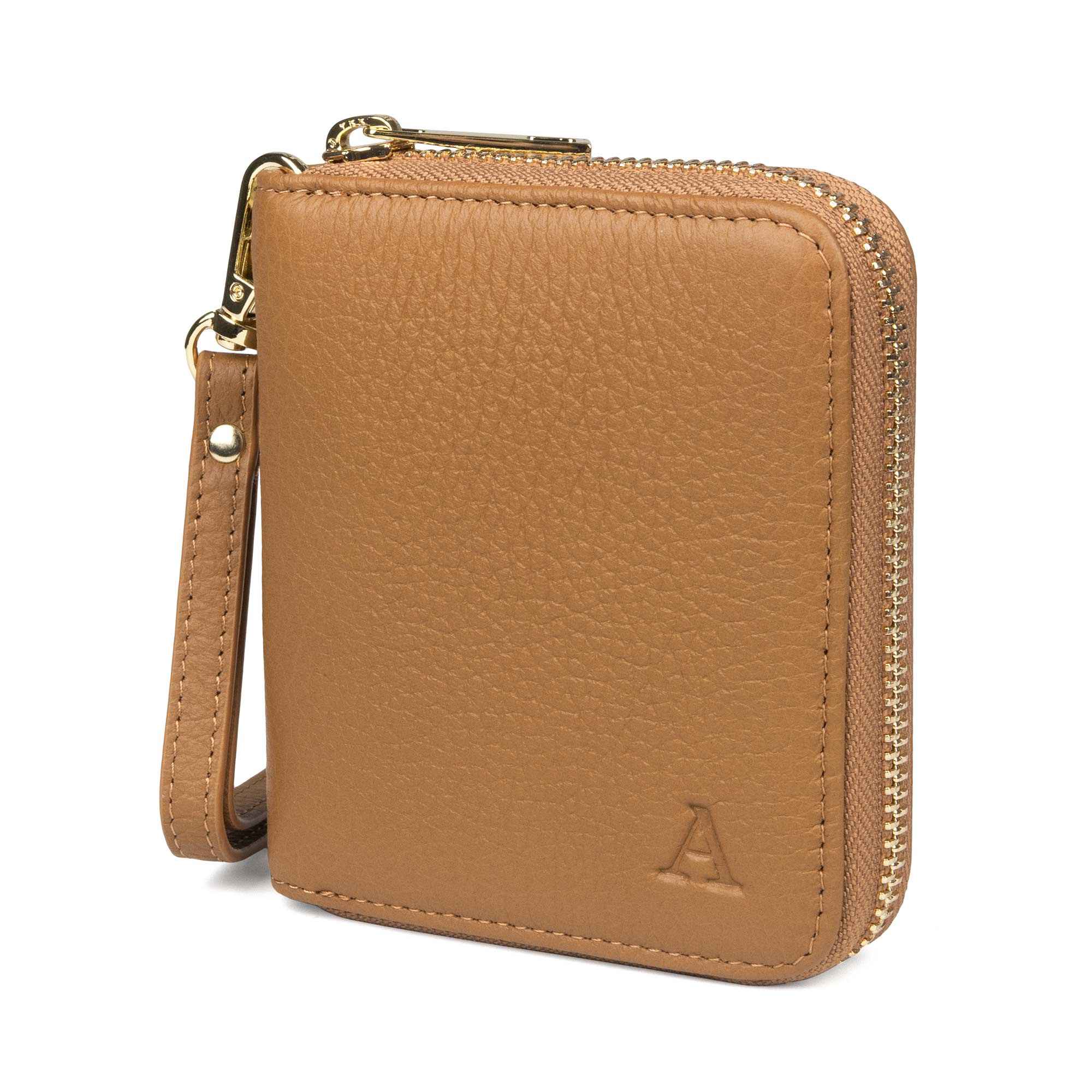 Mini Clutch -lompakko, konjakki/kulta