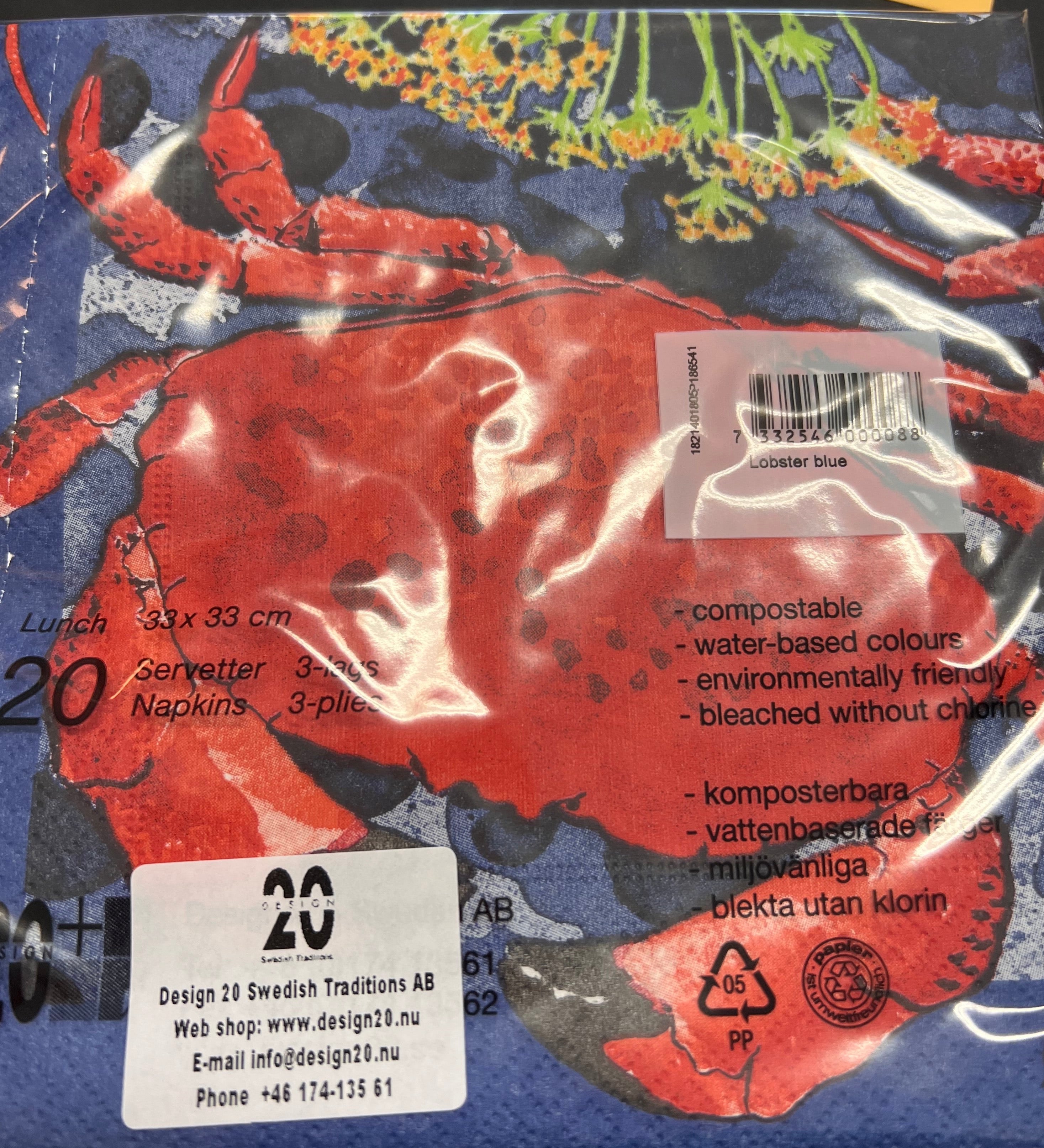 Servetti 33x33 cm hummeri ja rapu