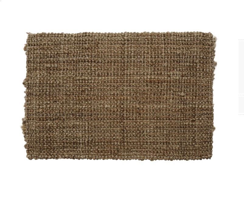Juuttipunos ovimatto 60x90 cm valkoinen/natur, vihreä ja musta
