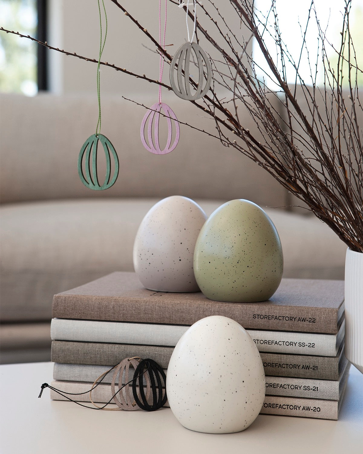 Ugglarp - koristekeramiikkamuna vihreä