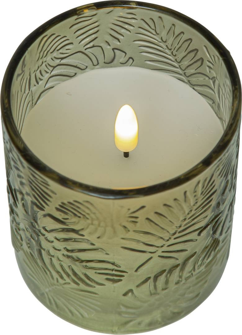 Flamme Leaf LED-pöytäkynttilä 10 cm vihreä
