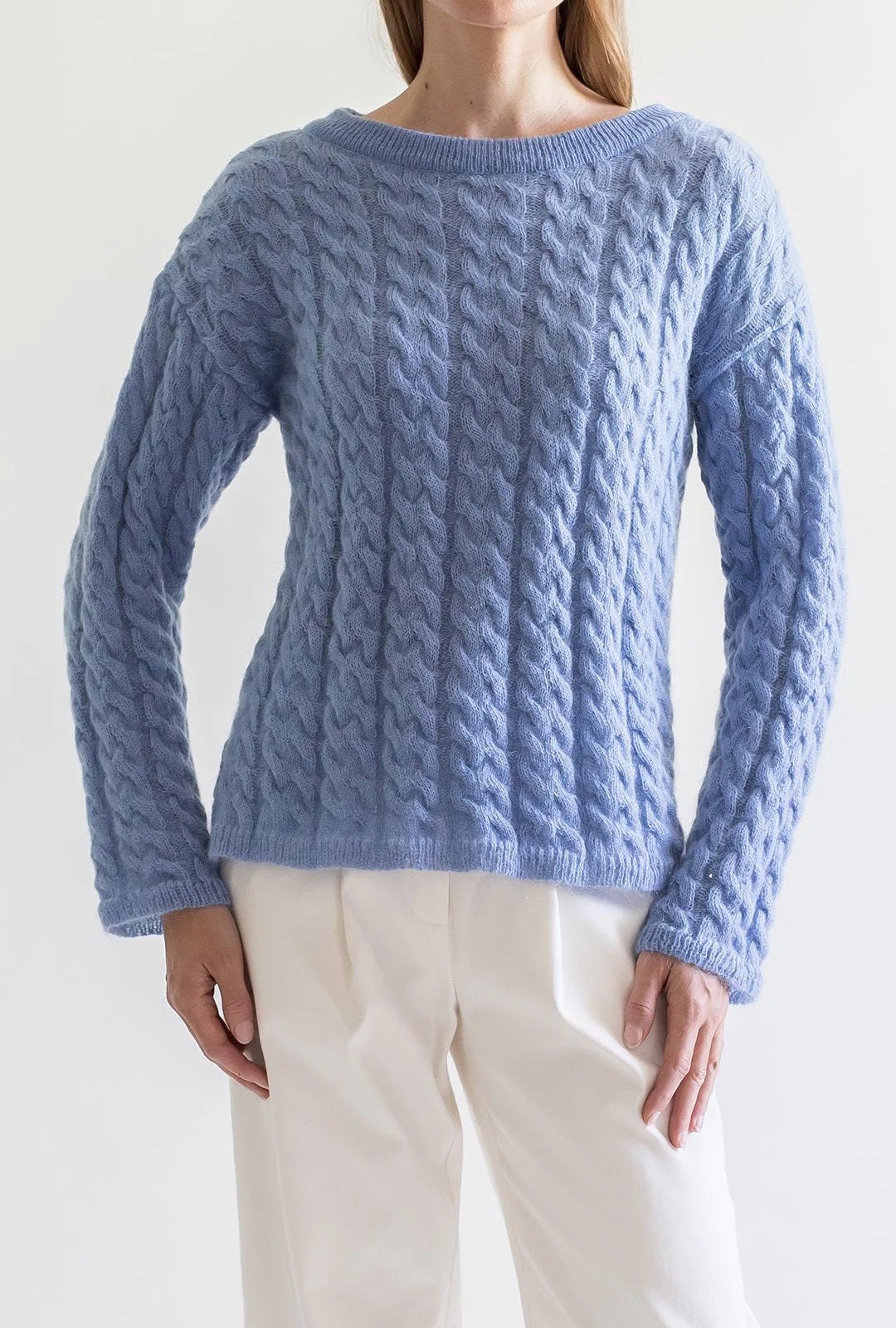 Mohairvillainen palmikkoneule, Cable knit XL/XXL