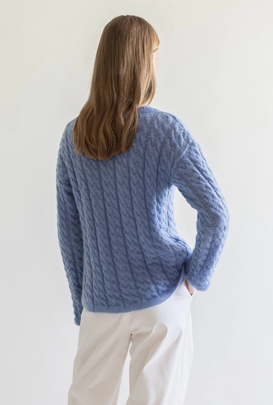 Mohairvillainen palmikkoneule, Cable knit XL/XXL