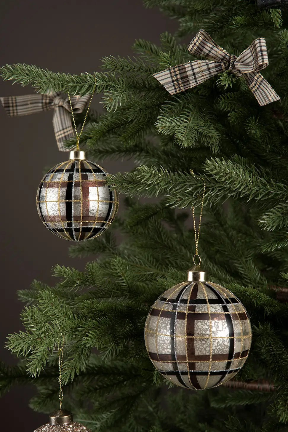 Ziggy Ruutukuvioinen lasipallo, ripustettava 4 kpl pakk.