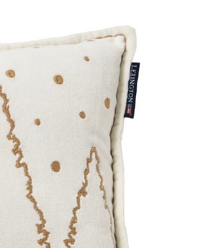 Winter house -veluurityyny luomupuuvillaa 50x30 valkoinen tai vihreä