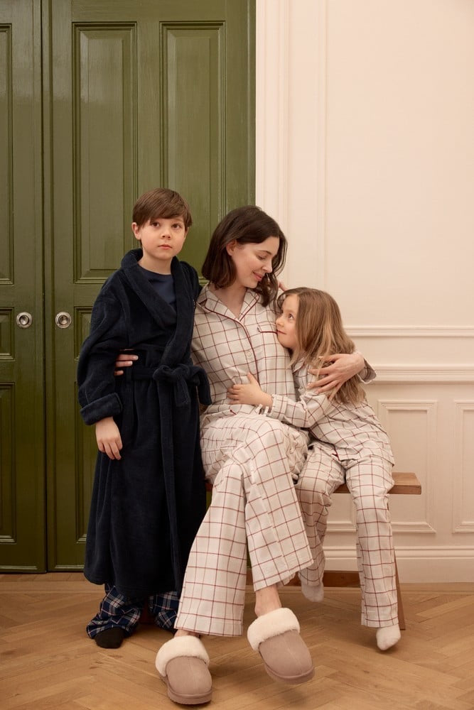 Lasten luomupuuvillainen pyjamasetti (flanelli)