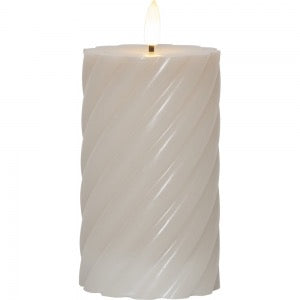 Flamme Swirl LED-kynttilä 15 cm harmaa tai valkoinen
