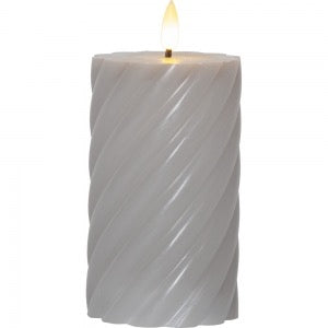 Flamme Swirl LED-kynttilä 15 cm harmaa tai valkoinen