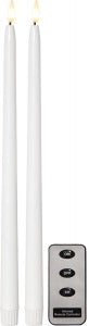 Flamme Slim LED-antiikkikynttilä 38 cm 2-pakk.
