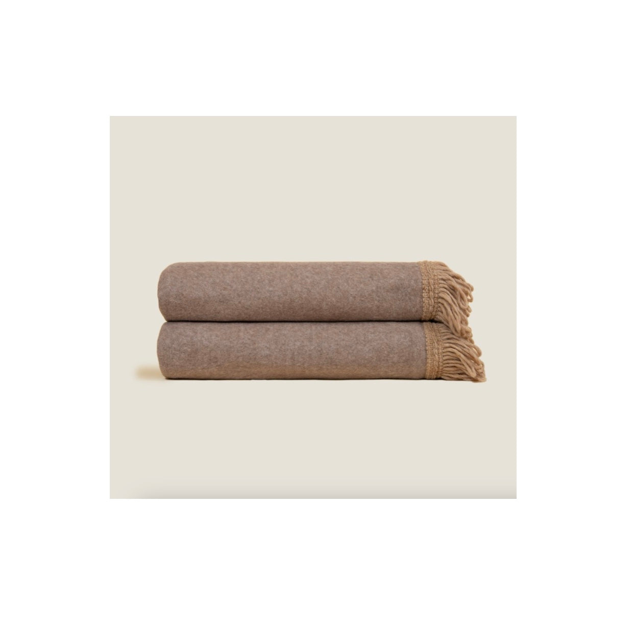 Pehmeä bambu torkkupeitto 2 eri väriä hapsureunainen