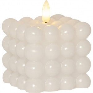 Flamme DOT LED-kynttilä 9,5 cm ja 12.5 cm valkoinen