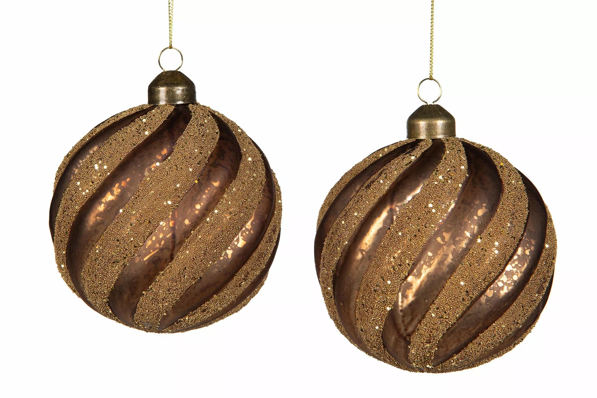 Lasipallo Swirl ruskea