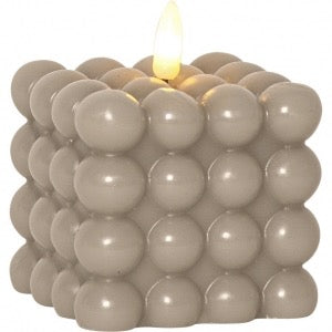 Flamme DOT LED-kynttilä 9,5 cm beige