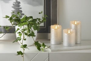 Flamme Rustic LED-kynttilä hopea 10 cm tai 12,5 cm