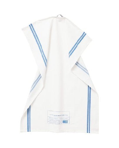 Keittiöpyyhe sivuraidoilla luomupuuvillaa