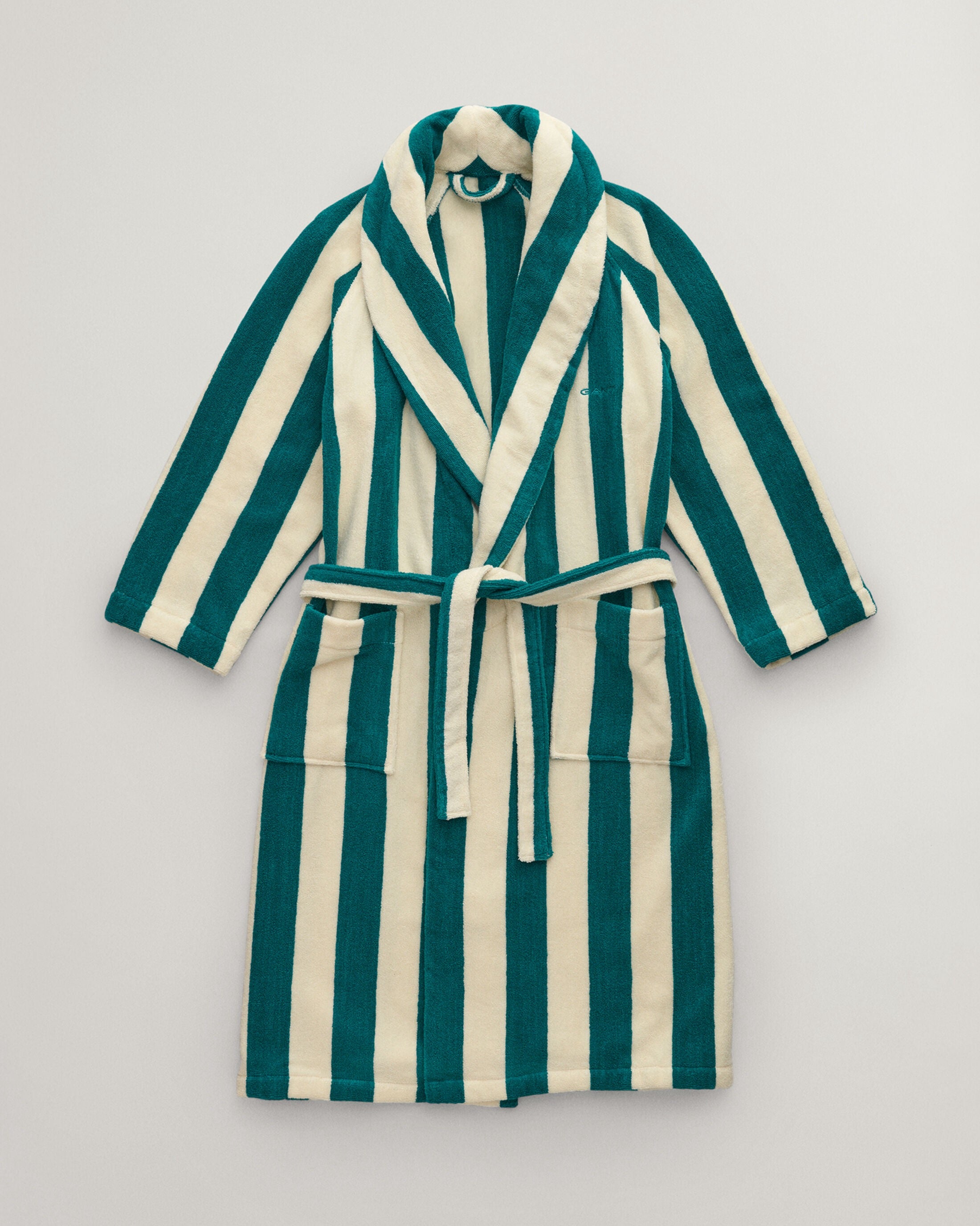 Stripe robe, raidallinen kylpytakki sininen tai turkoosi