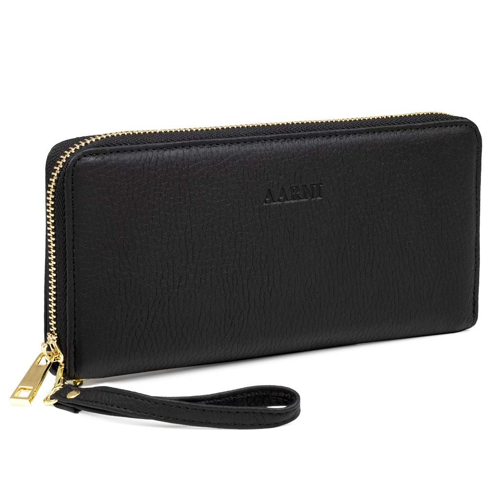 Clutch lompakko mustan värinen - hopea tai kultainen vetoketju