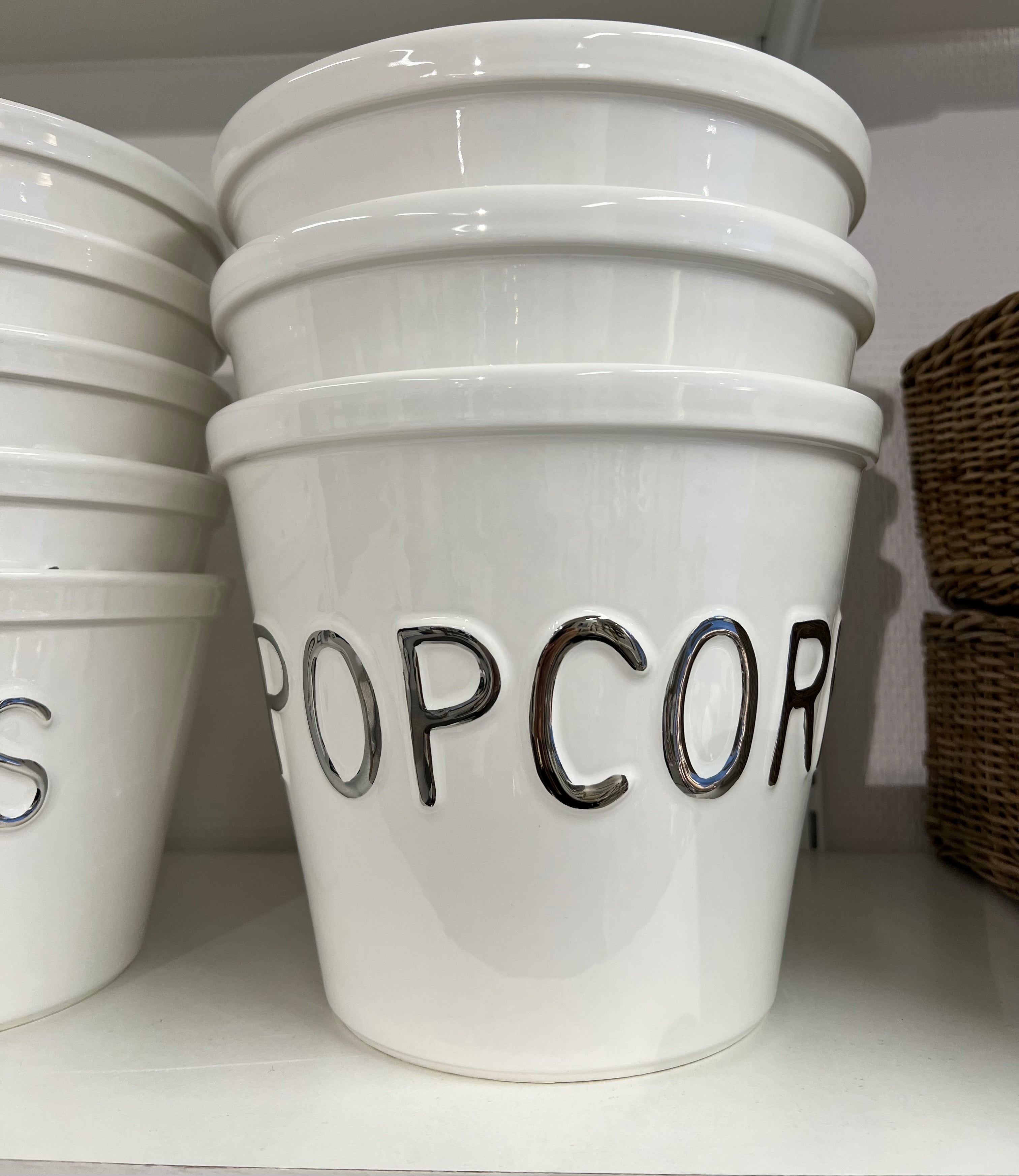 Popcorn kulho valkoinen/hopea