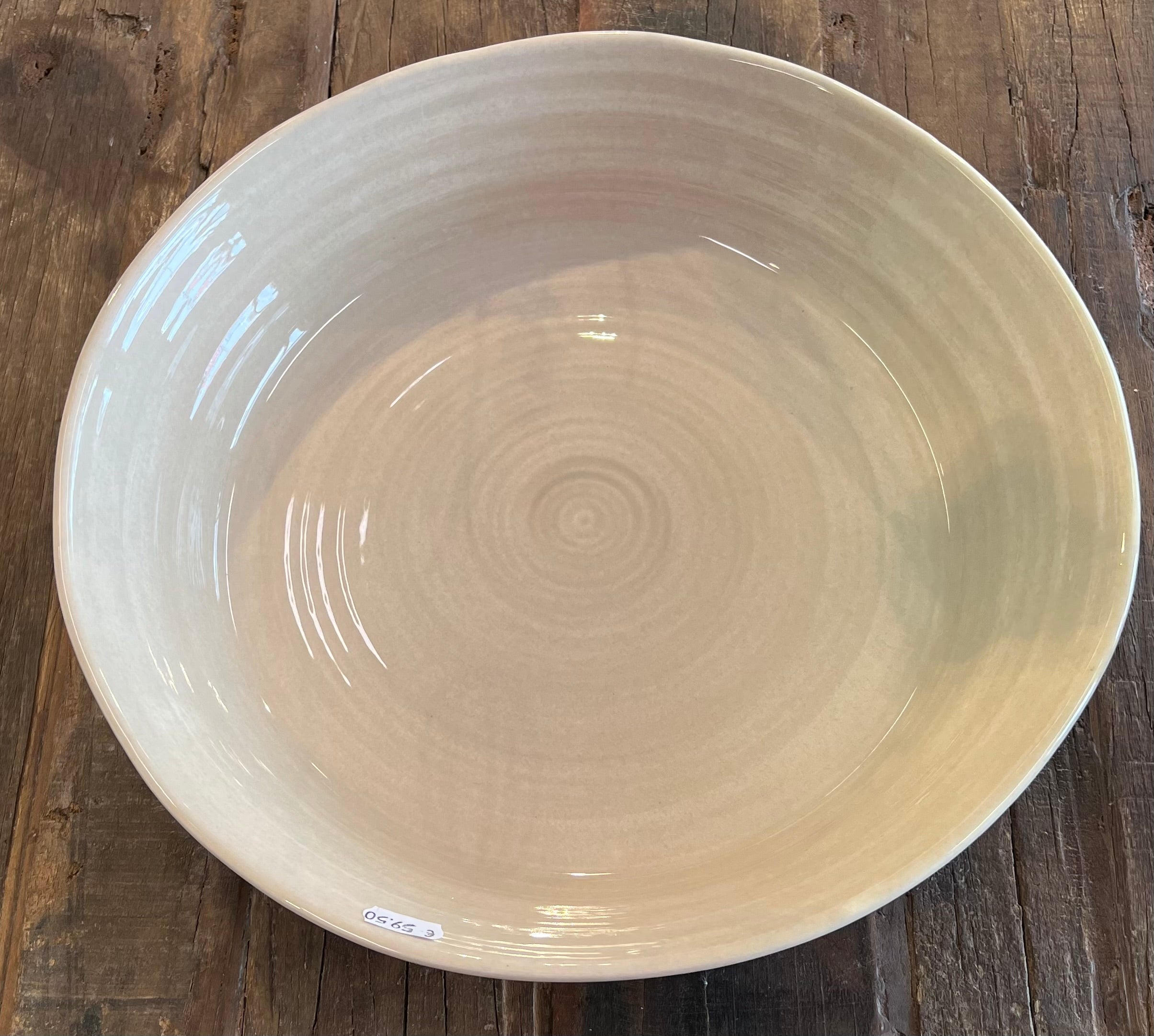 Capri Tarjoiluastia iso (37,5cm) laakea beige, harmaa tai valkoinen