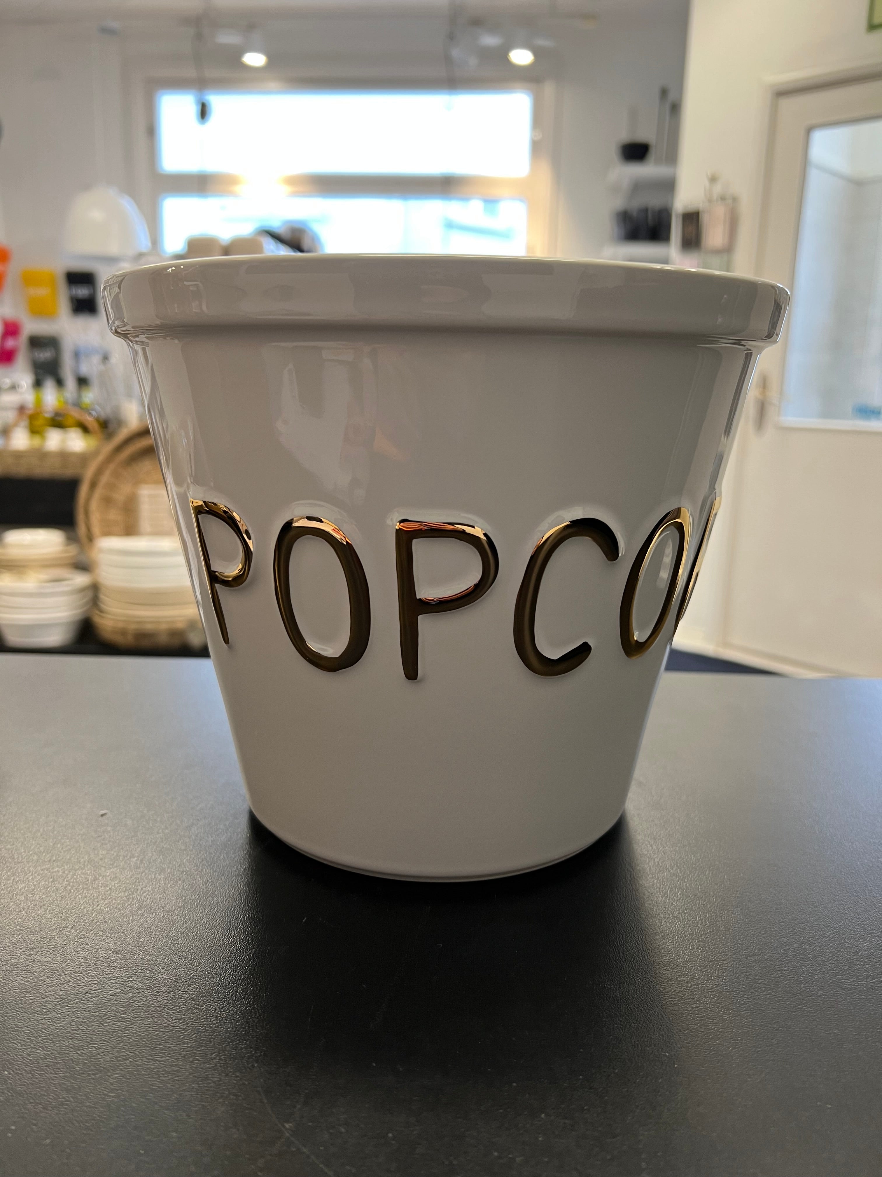 Popcorn kulho valkoinen/kulta
