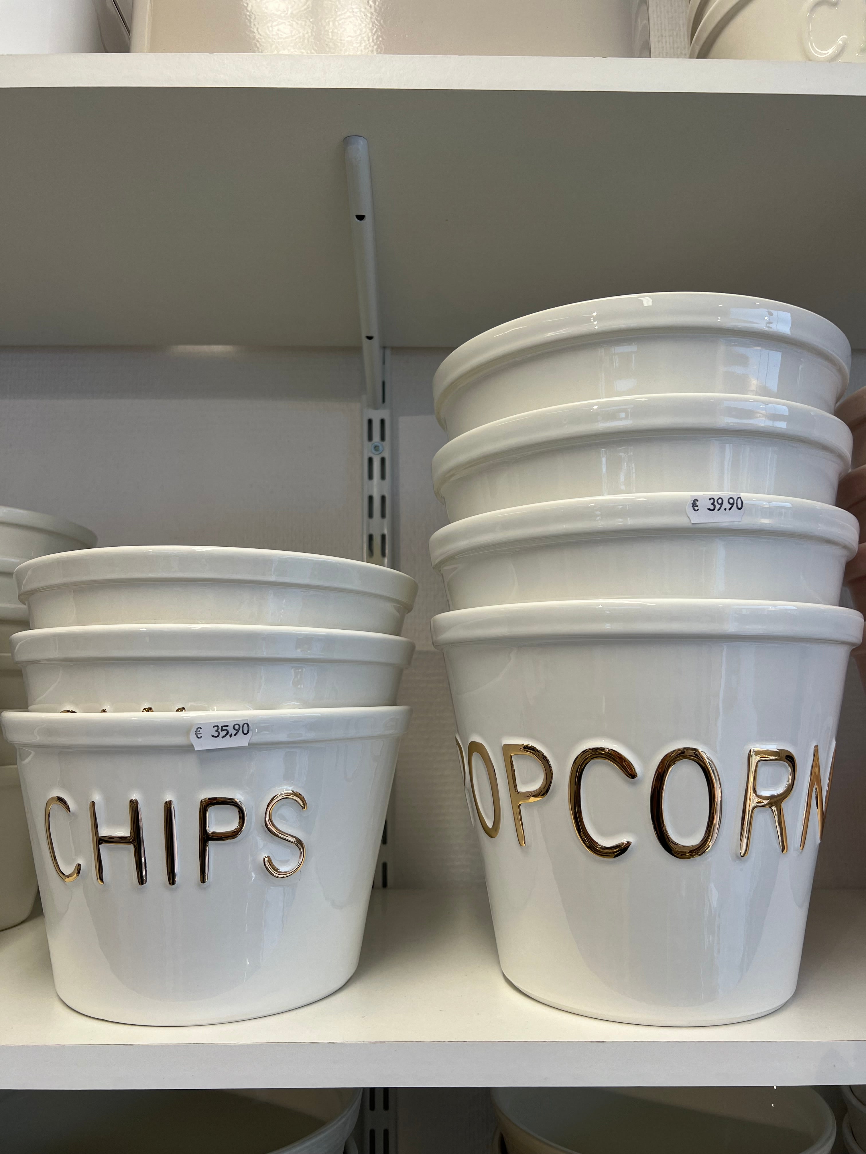 Popcorn kulho valkoinen/kulta