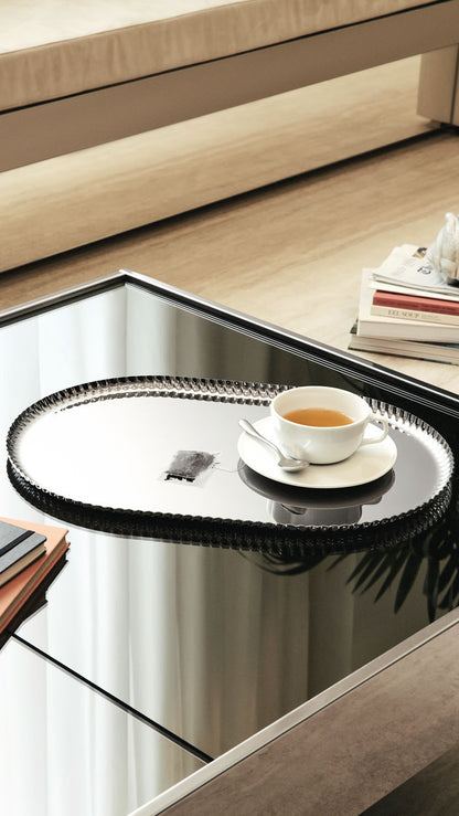 Pleats tarjotin terästä musta 31x46 cm