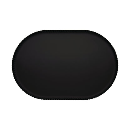 Pleats tarjotin musta, ruostumaton teräs