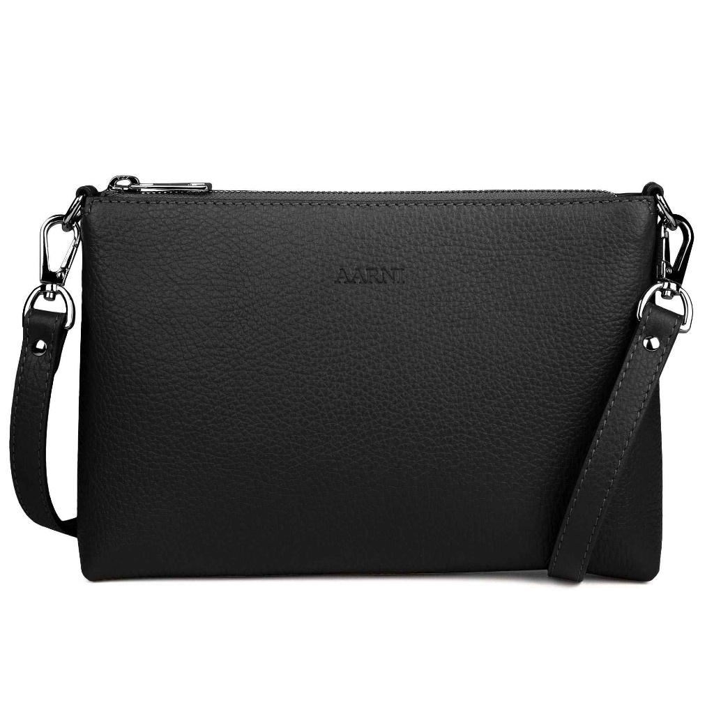 Aava pouch Bag musta/hopea