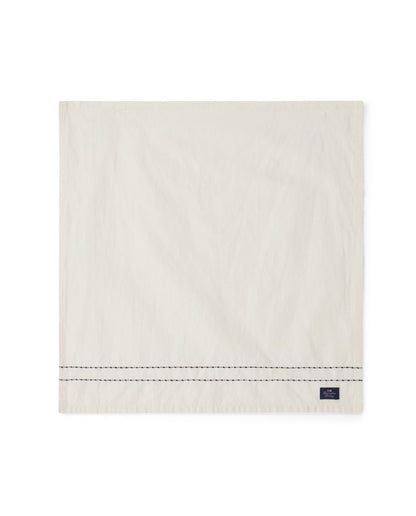 Lautasliina - valkoinen, koristeompeleilla 50x50