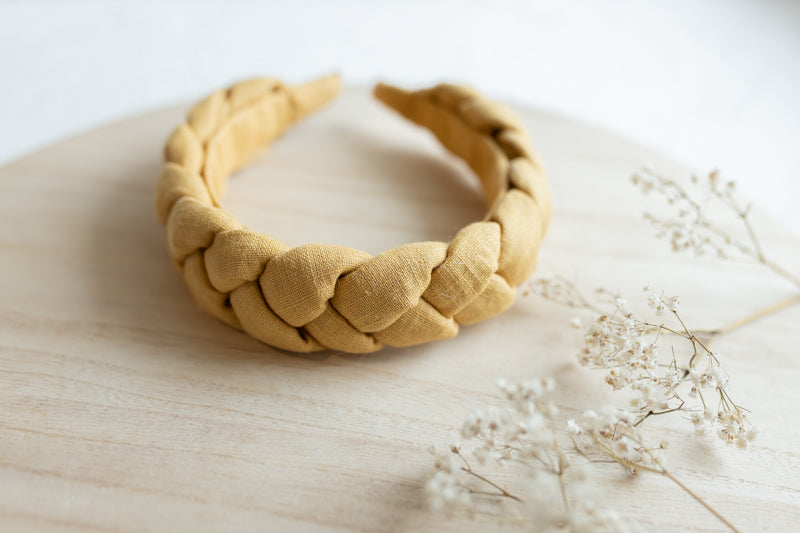 Leia hiuspanta, pellavaa, okra