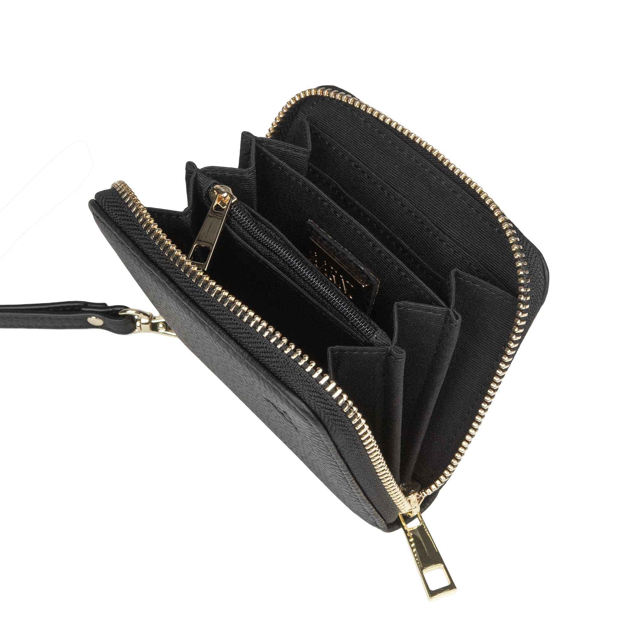 Mini Clutch -lompakko, musta/hopea