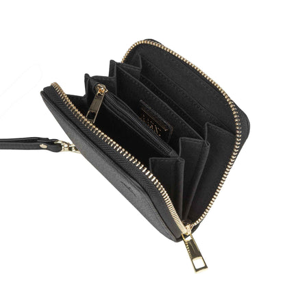 Mini Clutch -lompakko, musta/hopea