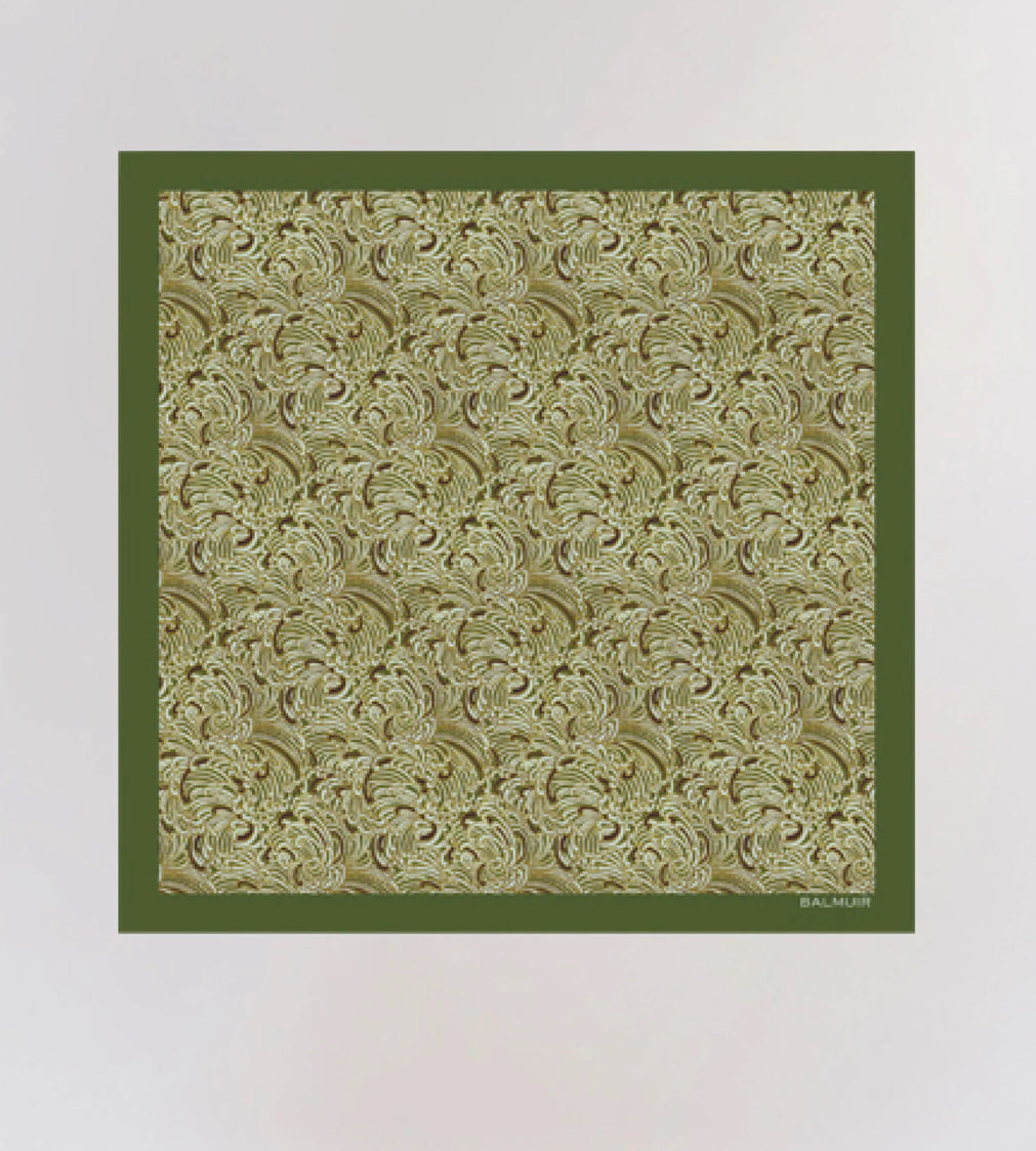 Amaroni Silk Scarf, vihreä ja keltainen