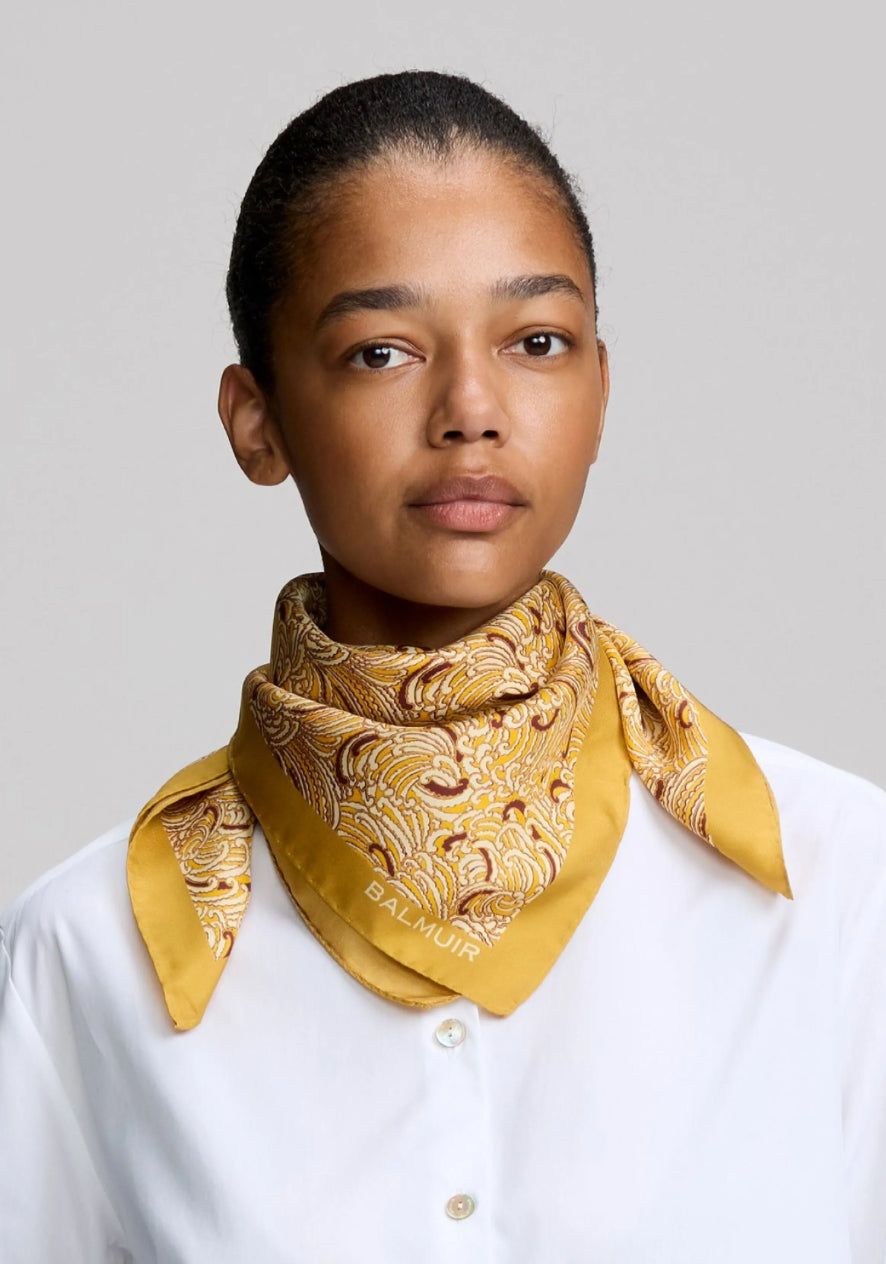 Amaroni Silk Scarf, vihreä ja keltainen