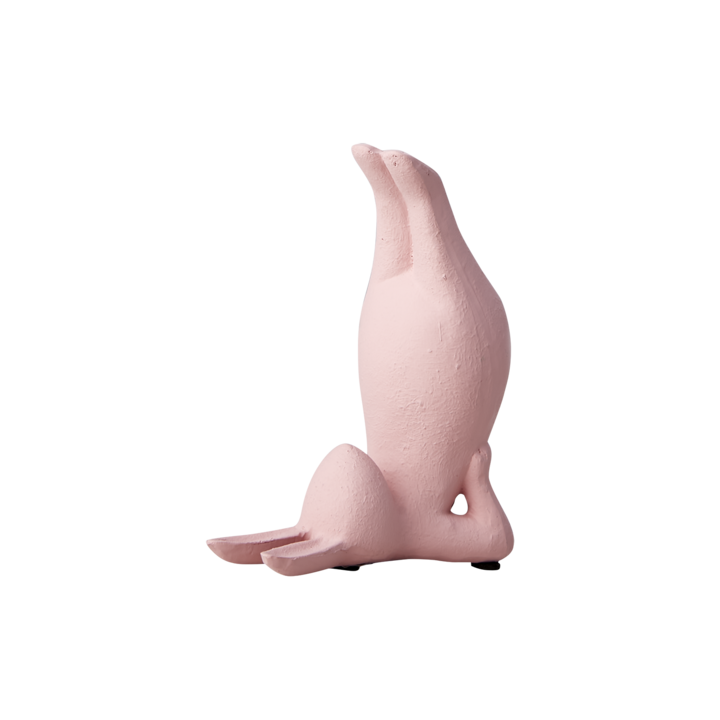 Pupu, joogaava ( jalat ylhäällä), pinkki