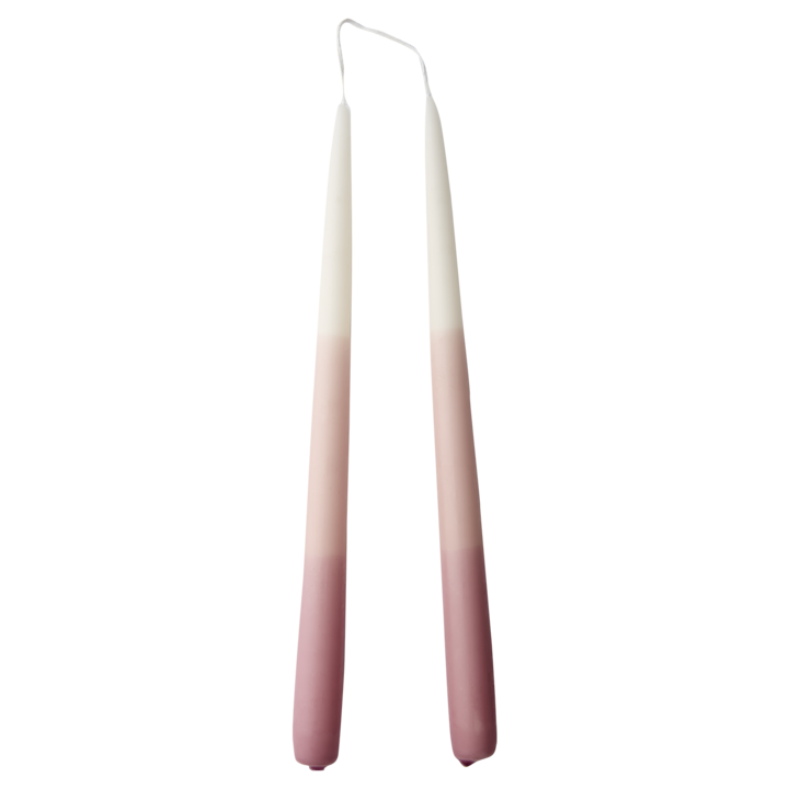 Liukuvärjätty antiikkikynttilä ( 2 kpl), pinkki