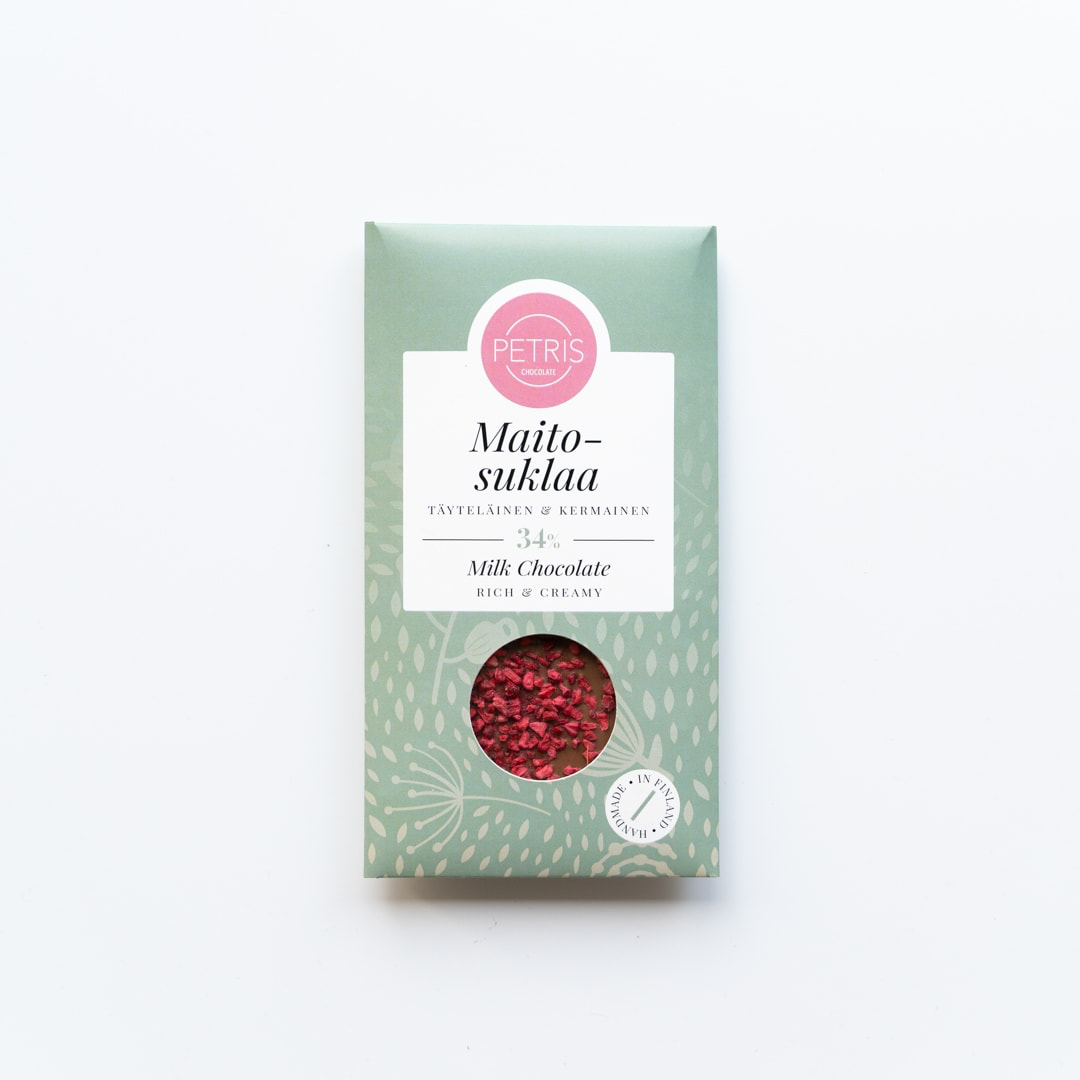 Maitosuklaalevy vadelmalla