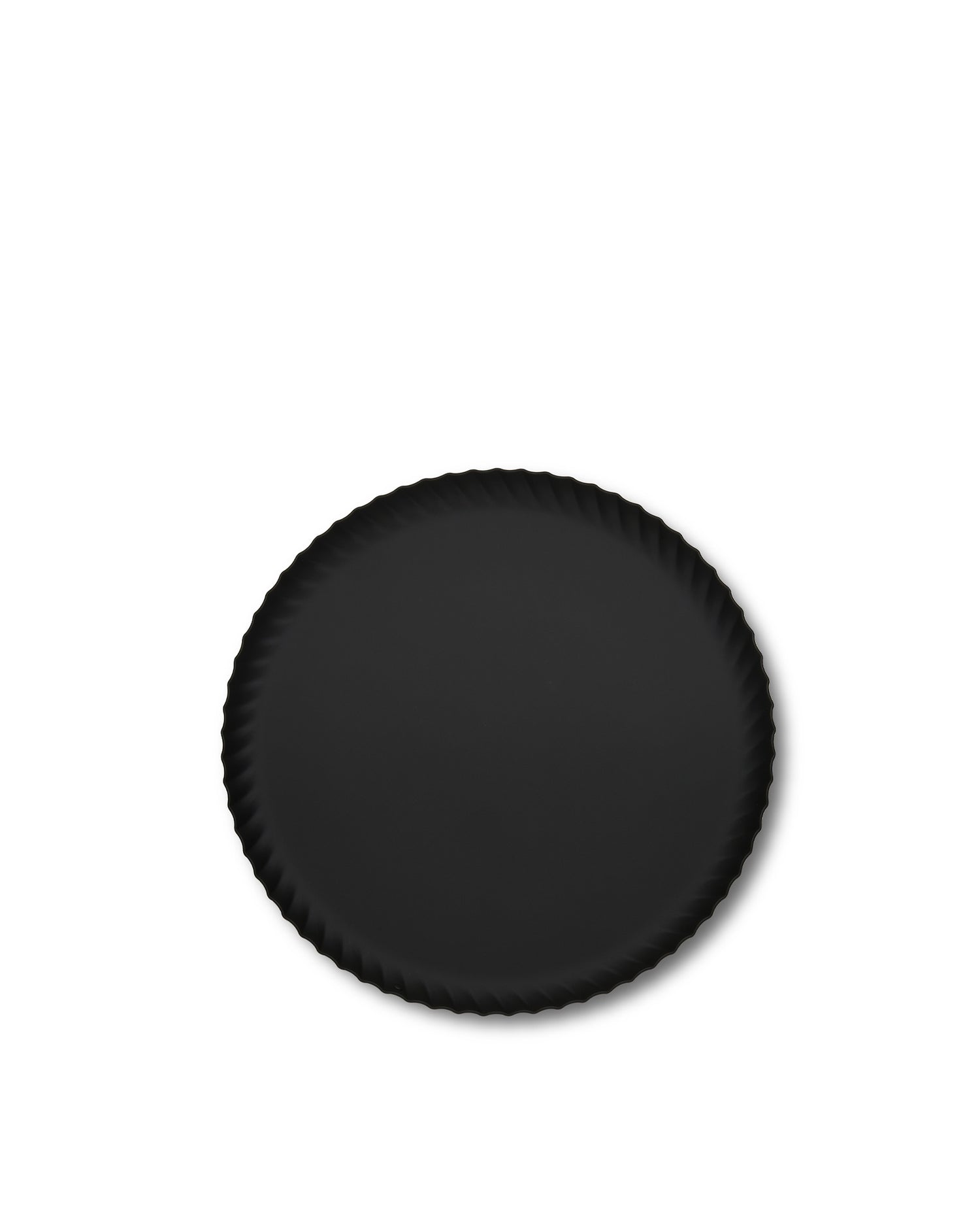 Pleats pyöreä tarjotin musta, ruostumaton teräs