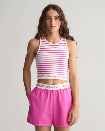 Teen Girls ‑malliston raidallinen ribbineuletoppi kaksi eri väriä