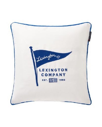 Lipputyynynpäällinen luomupuuvillatvilliä, valkoinen/sininen