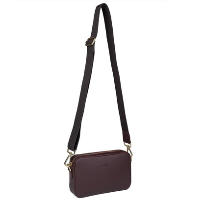 Hirvennahkainen olkalaukku burgundy (limited anniversary edition)