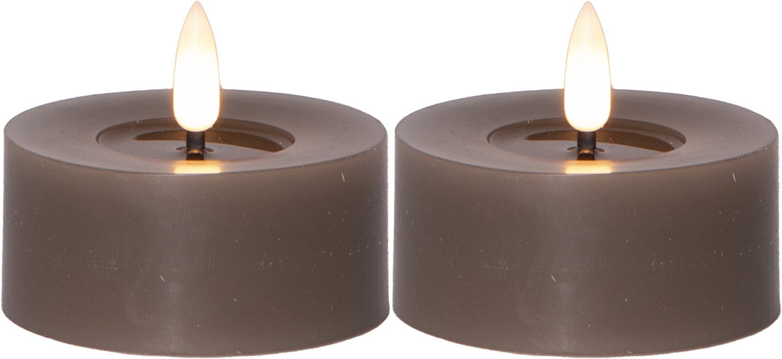 Flamme Flow isot LED tuikut 7 cm 2-pack ruskea