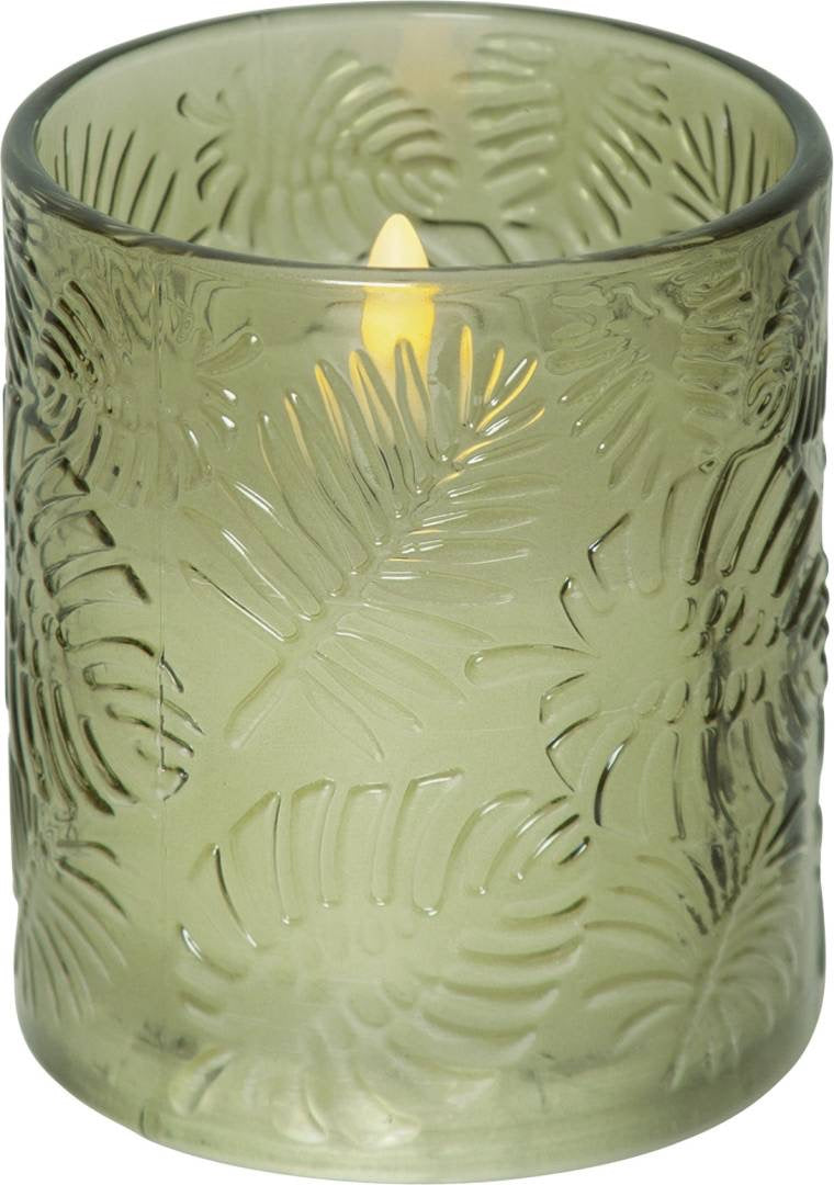 Flamme Leaf LED-pöytäkynttilä 10 cm vihreä