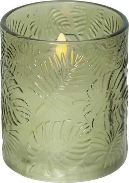 Flamme Leaf LED-pöytäkynttilä 10 cm vihreä