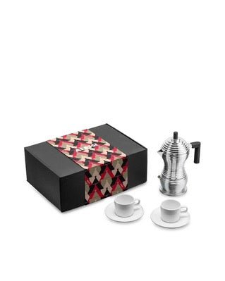 Pulcina espressokeitin ja kupit -lahjapakkaus
