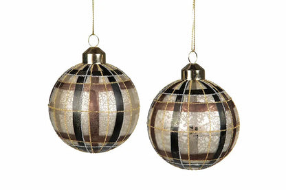 Ziggy Ruutukuvioinen lasipallo, ripustettava 4 kpl pakk.